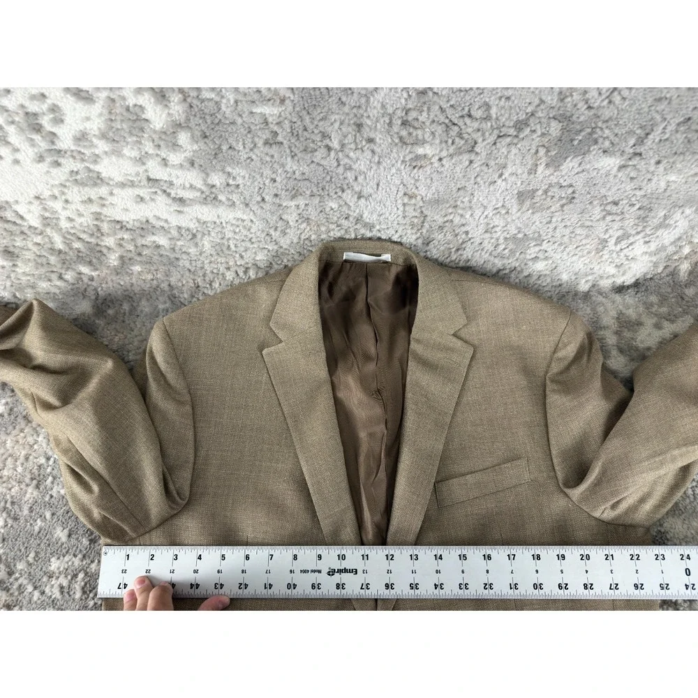 NEW Lauren Ralph Lauren Size 44R Career Linen‎ Blend Blazer Jacket Brown Button